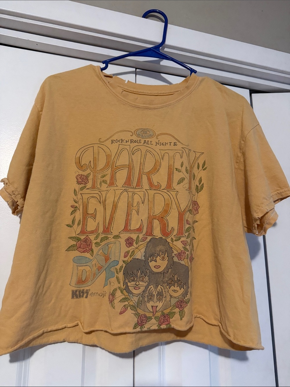 Party Every Day Yellow Crop Tee